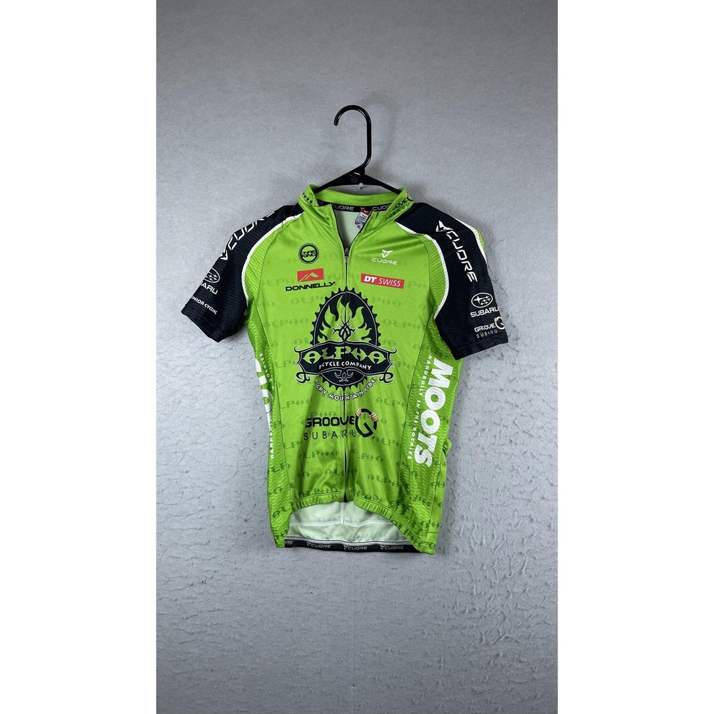 Cuore‎ Cycling Jersey Youth 12 Green Alpha Bicycle Company Full Zip Short Sleeve